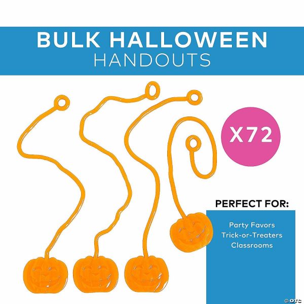 Putty & Squishy Toys |   6″ – 8″ Bulk 72 Pc. Orange Sticky Vinyl Jack-O&’-Lantern Splat Toys Novelty Toys Putty & Squishy Toys