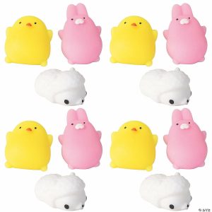 Putty & Squishy Toys |   Bulk  72 Pc. Mini Easter Animals Mochi Squishies Novelty Toys Putty & Squishy Toys