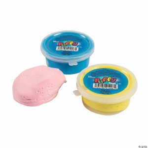 Putty & Squishy Toys |   High-Bouncing Pink, Blue & Yellow Sensory Puffy Foam Tubs – 12 Pc. Novelty Toys Putty & Squishy Toys