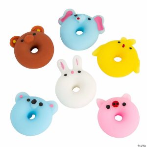 Putty & Squishy Toys |   Mini Donut Animal Mochi Squishies – 12 Pc. Novelty Toys Putty & Squishy Toys