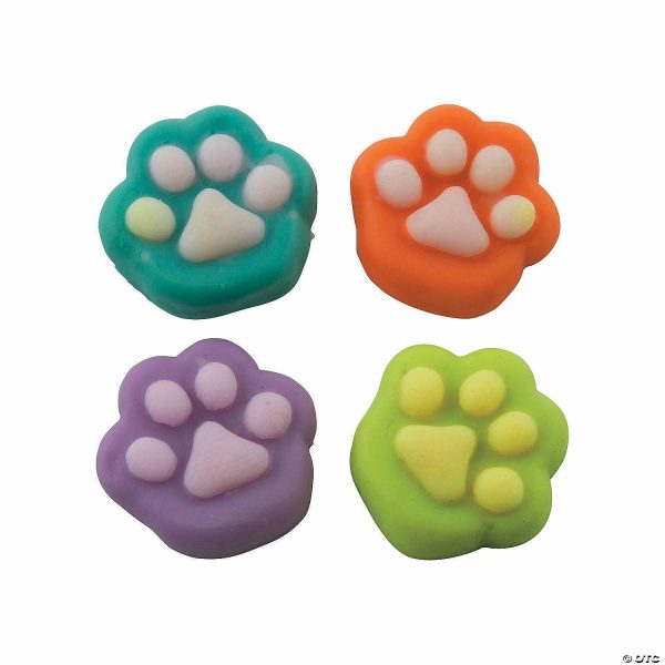 Putty & Squishy Toys |   Mini Paw Print Mochi Squishies – 12 Pc. Novelty Toys Putty & Squishy Toys