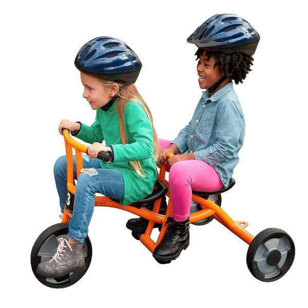 Riding Toys |   Childcraft Child Taxi Tricycle, 2 Seats, Orange Outdoor Toys Riding Toys