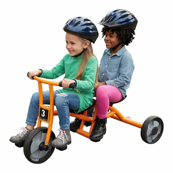 Riding Toys |   Childcraft Child Taxi Tricycle, 2 Seats, Orange Outdoor Toys Riding Toys