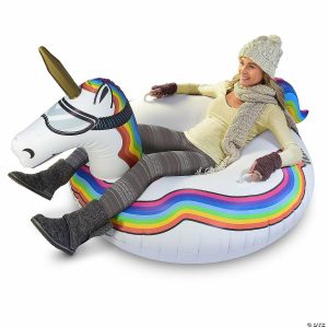 Riding Toys |   Inflatable GoFloats™ Unicorn Winter Snow Tube Outdoor Toys Riding Toys