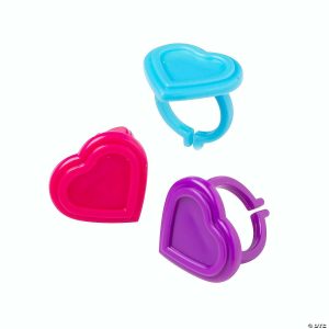 Rings |   Bulk 144 Pc. Heart-Shaped Plastic Rings Glow in the Dark Products Rings