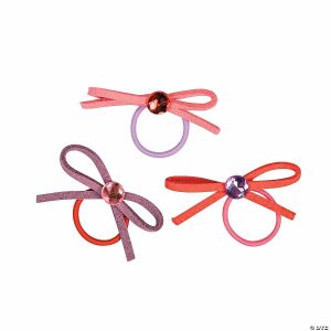 Rings |   Elastic Bow Jewel Rings – 12 Pc. Glow in the Dark Products Rings