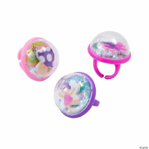 Rings |   Fairy Friends Snow Globe Rings – 12 Pc. Glow in the Dark Products Rings