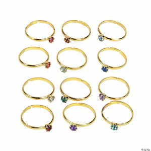 Rings |   Faux Birthstone Rings – 36 Pc. Glow in the Dark Products Rings