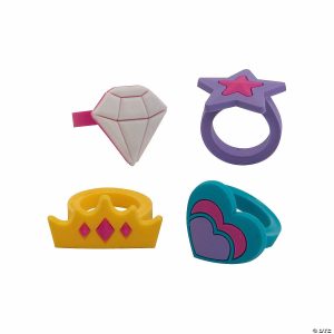 Rings |   Gemstone Rubber Rings – 24 Pc. Glow in the Dark Products Rings