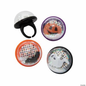 Rings |   Halloween Snow Globe Rings – 12 Pc. Glow in the Dark Products Rings