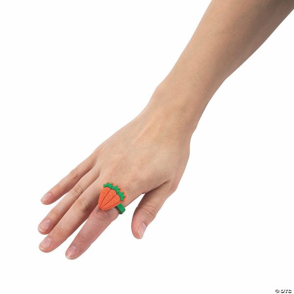 Rings |   Hip Hop Bunny Cards with Carrot Ring – 12 Pc. Glow in the Dark Products Rings