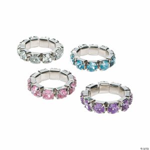 Rings |   Rhinestone Stretchy Rings – 24 Pc. Glow in the Dark Products Rings