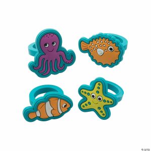 Rings |   Sea Life Rings – 12 Pc. Glow in the Dark Products Rings