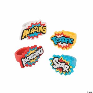 Rings |   Superhero Rings – 12 Pc. Glow in the Dark Products Rings