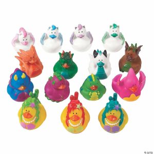 Rubber Duckies |   2″ – 2 1 2″ Bulk 48 Pc. Magical Characters Rubber Ducks Assortment Novelty Toys Play Money