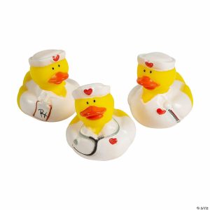 Rubber Duckies |   2″ Nurse Rubber Ducks with Stethoscope, Clipboard & Thermometer – 12 Pc. Novelty Toys Rubber Duckies