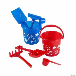 Sandboxes & Sand Toys |   Mini Patriotic Summer Beach Playsets – 12 Pc. Outdoor Toys Sandboxes & Sand Toys