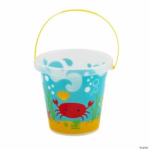 Sandboxes & Sand Toys |   Ocean Scene Sand Buckets – 12 Pc. Outdoor Toys Sandboxes & Sand Toys