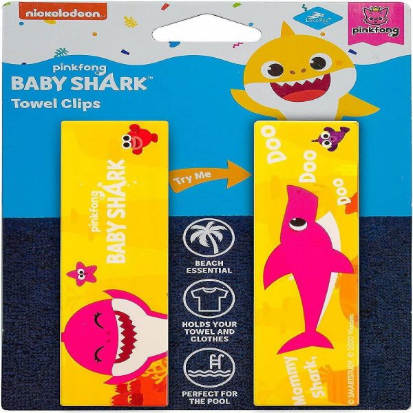 Sandboxes & Sand Toys |   Pinkfong Mommy Baby Shark Towel Clips Yellow Secure Bag Lounge Chair Protection Accessory LogoPeg Outdoor Toys Sandboxes & Sand Toys