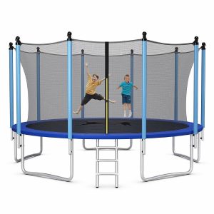 Sporting Goods |   8/10/12/14/15/16FT Jumping Exercise Recreational Bounce Trampoline for Kids W/Safety Enclosure 15 ft Outdoor Toys Sporting Goods