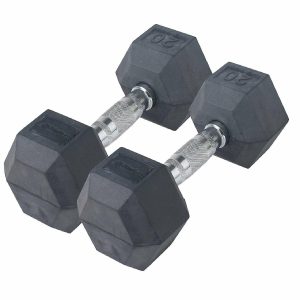 Sporting Goods |   Bintiva Rubber Coated Hexagon Dumbbells Pairs 20 Lb Outdoor Toys Sporting Goods