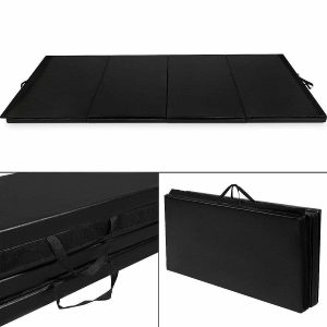 Sporting Goods |   Costway 4’x10’x2″ Thick Folding Panel Gymnastics Mat Yoga Black Outdoor Toys Sporting Goods