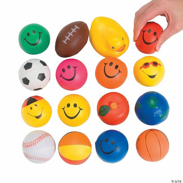 Stress Balls & Toys |   2 1/2 – 3” Slow-Release Foam Stress Toys Assortment – 25 Pc. Novelty Toys Stress Balls & Toys