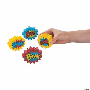 Stress Balls & Toys |   3″ Superhero Comic Book Sound Effect Foam Stress Toys – 12 Pc. Novelty Toys Stress Balls & Toys