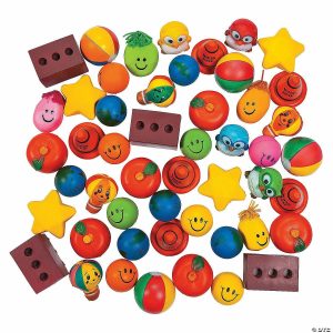 Stress Balls & Toys |   Bulk 50 Pc. Everyday Fun Multicolor Foam Stress Toy Assortment Novelty Toys Play Money