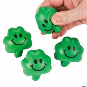 Stress Balls & Toys |   Mini Stress Toy Shamrocks – 24 Pc. Novelty Toys Stress Balls & Toys