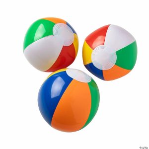 Trampolines |   5″ Mini Inflatable Multi-Colored Classic Beach Balls – 12 Pc. Balls Balls