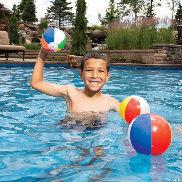 Trampolines |   5″ Mini Inflatable Multi-Colored Classic Beach Balls – 12 Pc. Balls Balls