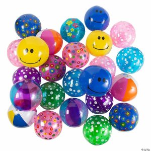 Trampolines |   Bulk 100 Pc. Inflatable 11″ Medium Bright Beach Ball Assortment Balls Balls