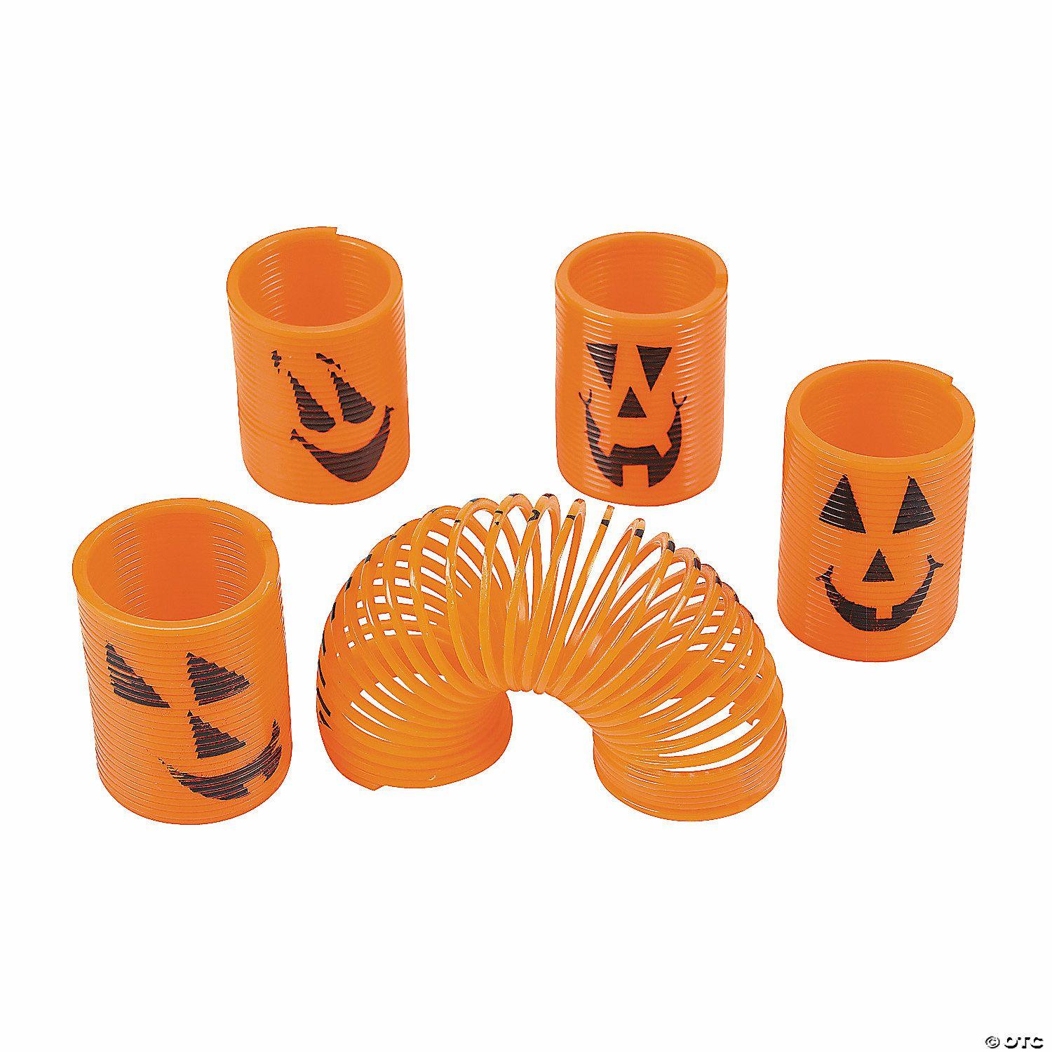 Magic Springs |   1 1/2″ Mini Jack-O&’-Lantern Orange Plastic Magic Springs – 12 Pc. Magic Springs Magic Springs