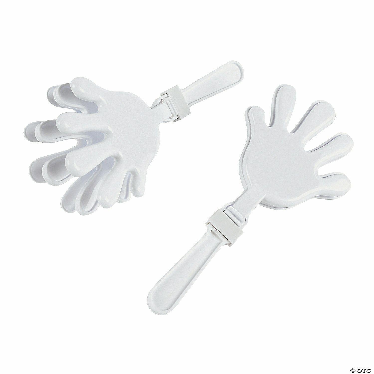 Noisemakers |   White Hand Clappers – 12 Pc. White Noisemakers Noisemakers