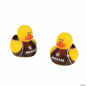 Play Money |   Mini Football Rubber Ducks – 24 Pc. Novelty Toys Play Money