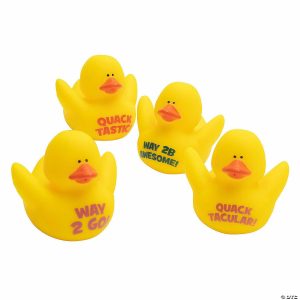 Rubber Duckies |   Motivational Rubber Ducks – 12 Pc. Novelty Toys Rubber Duckies