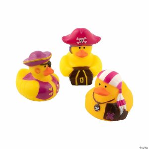 Rubber Duckies |   Pink Pirate Rubber Ducks – 12 Pc. Novelty Toys Rubber Duckies